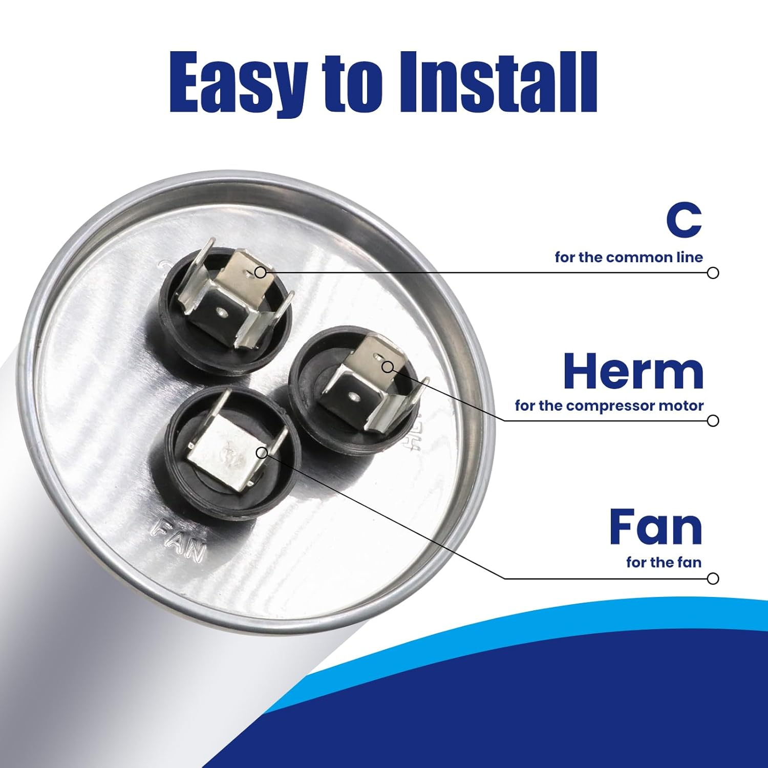CBB65 Round Dual Capacitor 45+10 Mfd
