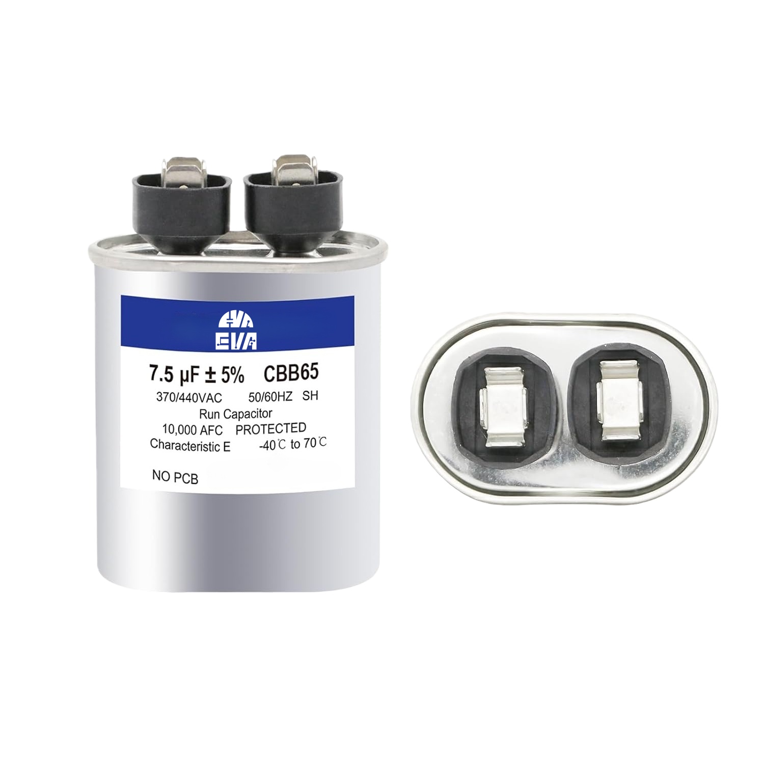7.5 Mfd Oval Run Capacitor 370/440V
